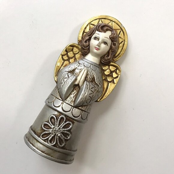 Adorable Vintage Chalkware Angel Christmas Xmas Decoration - Picture 1 of 5